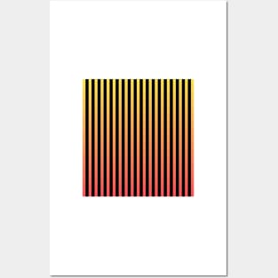 Alternating Black and Peach Ombre Vertical Stripes Posters and Art